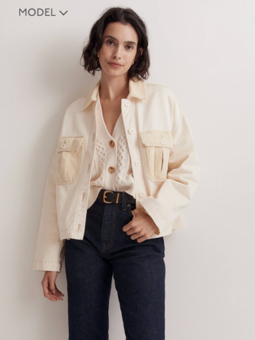 Madewell Chino Boxy Shirt-Jacket | 100% Cotton | Size L